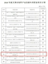 开云电子（中国）官方网站科技被列入2018年天津市软件产业发展专项计划名单